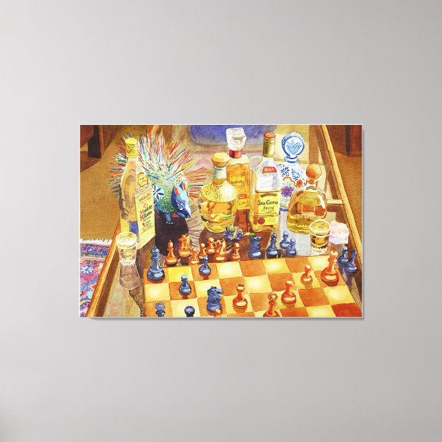 Toile Échecs et Tequila (Recto)