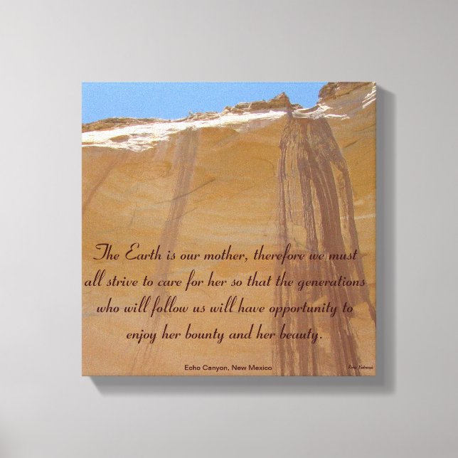 Toile Echo Canyon, Nouveau-Mexique Hommage à Mère Terre (Recto)