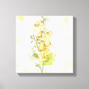 Toile Éclaboussure jaune florale