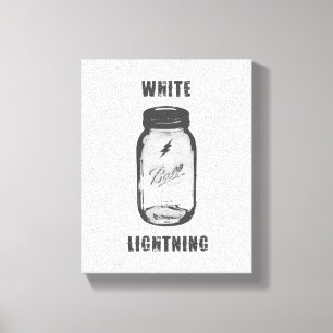 Toile "Éclair Blanc" Moonshine Jar Canvas Art