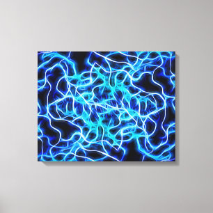Toile Éclair électrique néon bleu Tesla Coil