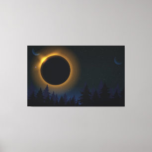 Toile Éclipse solaire et lunaire