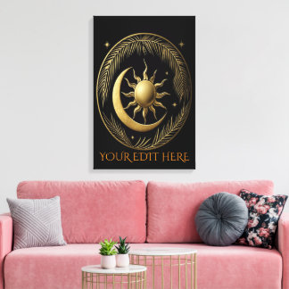 Toile Éclipse solaire éternelle et feuille de palmier do