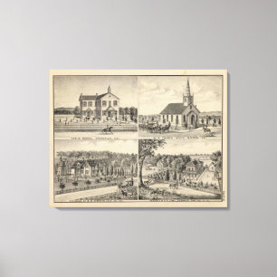Toile École, église, résidences, Yolo Co