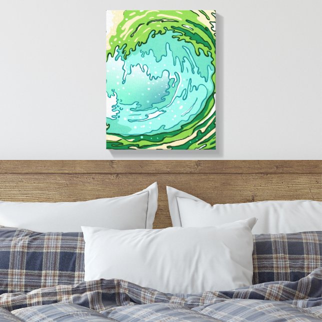 Toile écolo Waves de l'Océan Abstrait (Insitu(Chambre))