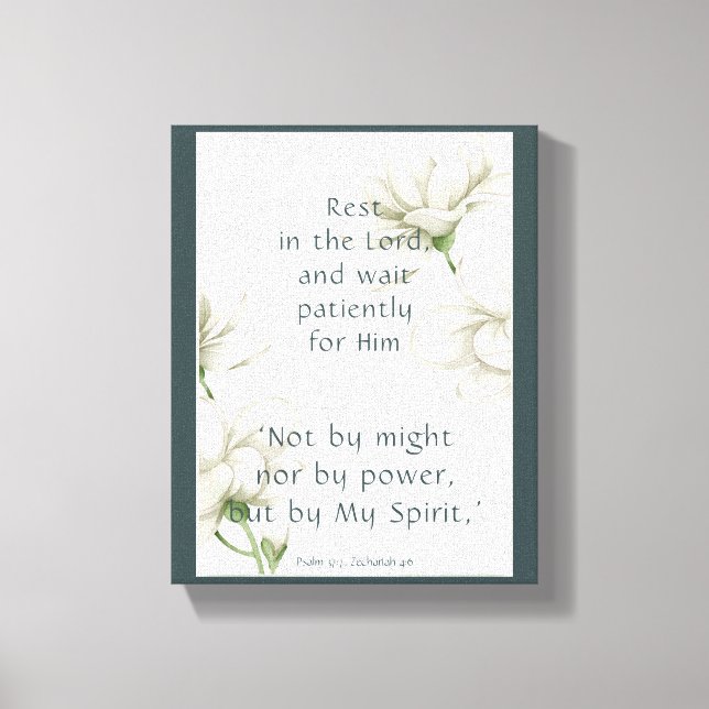 Toile Écriture biblique Encouragement Citations Fleur bl (Recto)