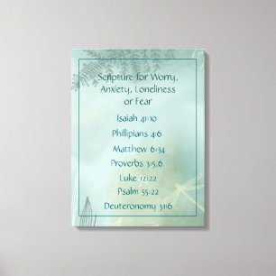 Toile Écriture biblique pour l'inquiétude, l'anxiété, la