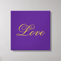 Écriture couleur or amour calligraphie violette