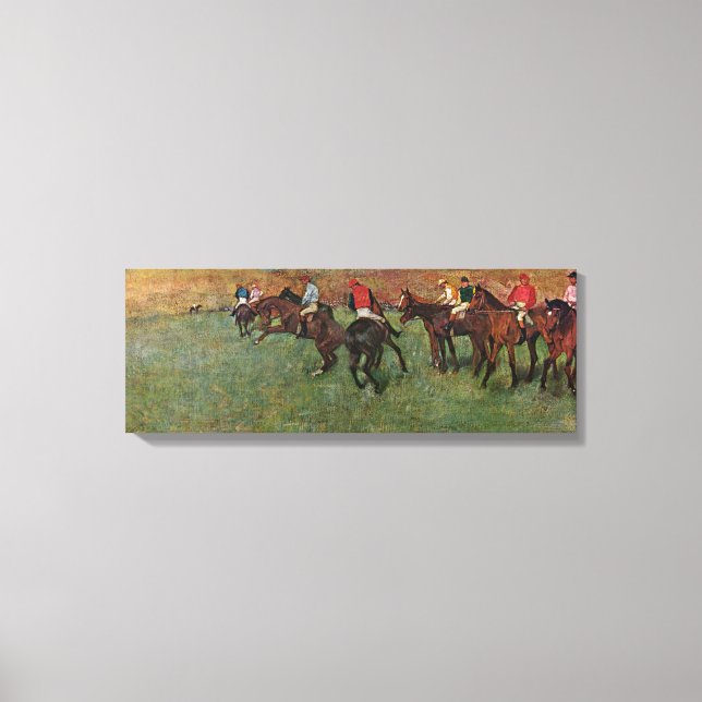 Toile Edgar Degas - course hippique avant le début (Recto)