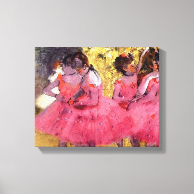 Toile Edgar Degas - Danseurs en rose - Amoureux de danse (Recto)