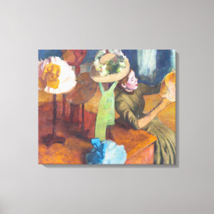 Toile Edgar Degas - La boutique de chapeaux