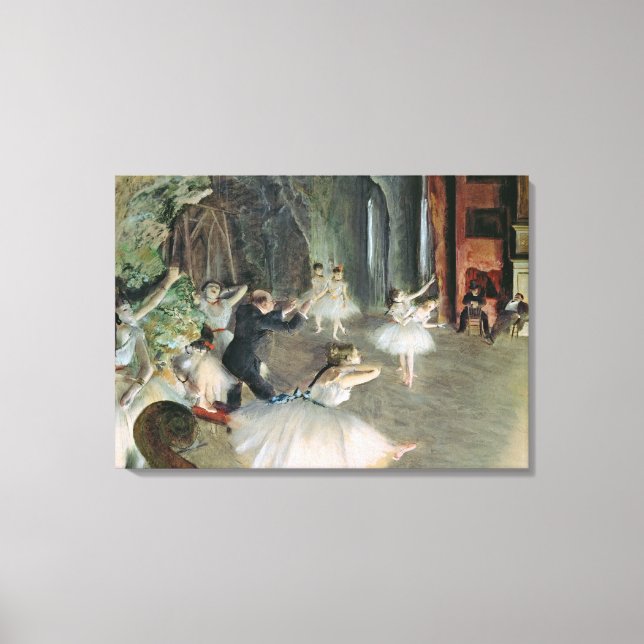 Toile Edgar Degas | La répétition du ballet sur scène (Recto)