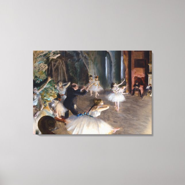 Toile Edgar Degas - La répétition du ballet sur scène (Recto)