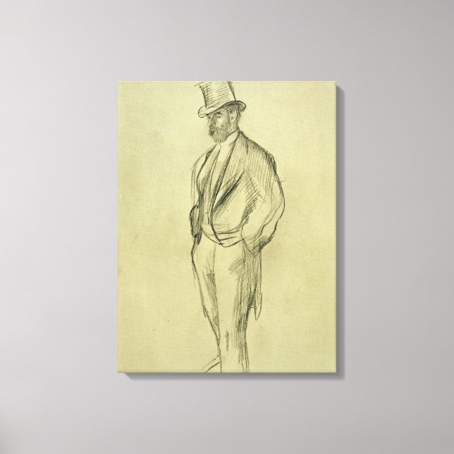 Toile Edgar Degas | Portrait de Ludovic Halevy (Recto)