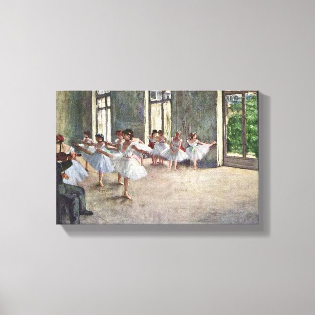 Toile Edgar Degas - Répétition de ballet (Recto)