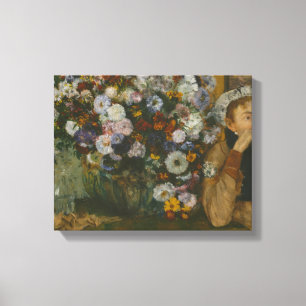 Toile Edgar Degas - Une femme assise à côté d'un vase