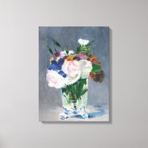 Toile Edouard Manet - Fleurs dans un Vase de Cristal