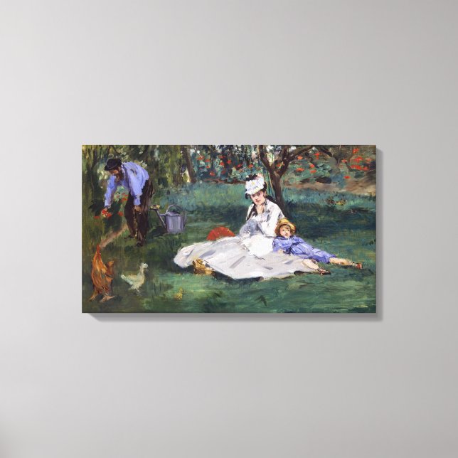 Toile Edouard Manet - La famille Monet dans son jardin (Recto)