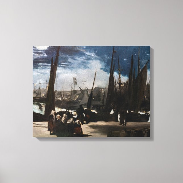 Toile Edouard Manet - Le Port de Boulogne au clair de lu (Recto)