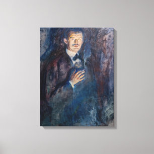Toile Edvard Munch - Autoportrait avec cigarette