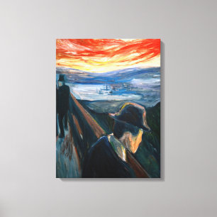 Toile Edvard Munch - Humeur malade au coucher du soleil,