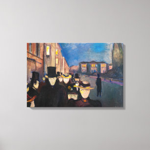 Toile Edvard Munch - Soirée dans la rue Karl Johan