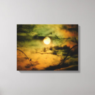 Toile Eerie Moonlit Sky