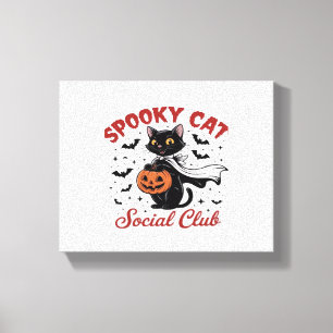 Toile Éffrayant Cat Social Club PNG - Cute Halloween Cla