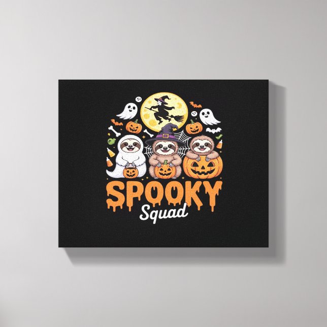 Toile Éffrayant Halloween sorcière drôle Horreur Sloths  (Recto)