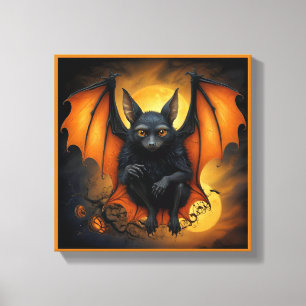 Toile Éffrayante mignonne chauve-souris d'Halloween cach