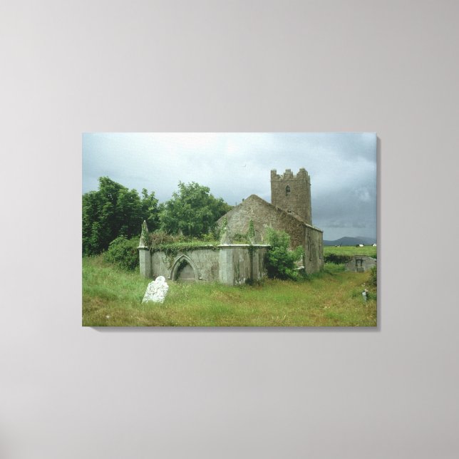 Toile Église médiévale et cimetière (Recto)