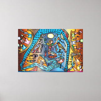 Toile Egypte ancienne Art Dieu Geb soutient Nut in Heave