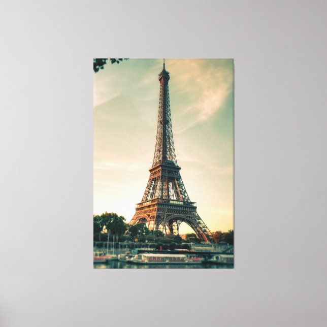 Toile Eiffel tour lancer oreiller (Recto)
