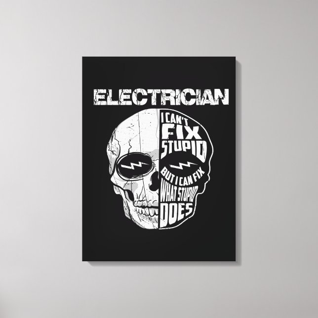 Toile Electricien Je ne peux pas réparer un cadeau de cr (Recto)