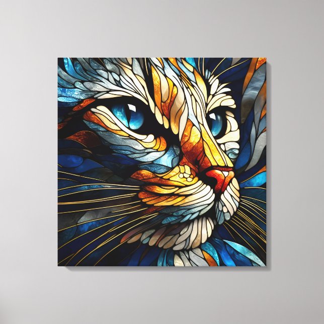 Toile Élégance à fond - Chat généré par l'IA (Recto)