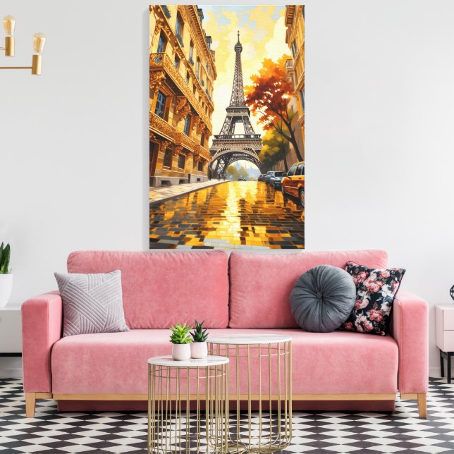 Toile Elégance parisienne / La Tour Eiffel en lumière (Insitu(Salon))