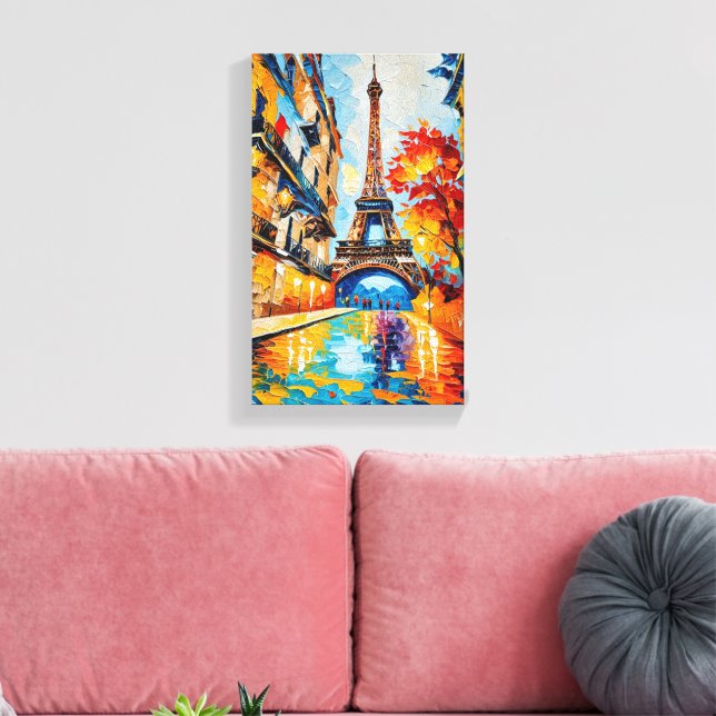 Toile Elégance parisienne / Tour Eiffel en lumière / (Insitu(Salon))