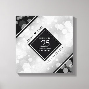 Toile Élégant 25e anniversaire de Mariage d'argent
