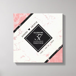 Toile Élégant 37e Anniversaire de Mariage en Albâtre