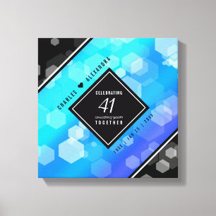 Toile Élégant 41ème anniversaire Mariage de Topaz Bleu