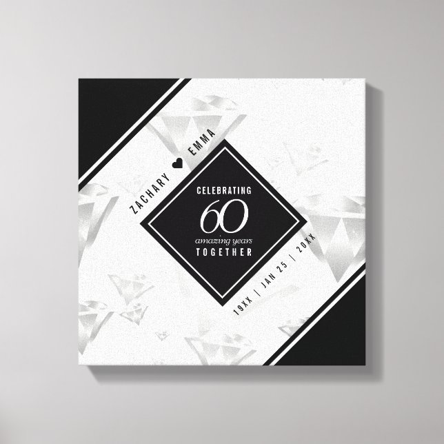 Toile Élégant 60e anniversaire de Mariage de diamant (Recto)