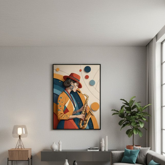 Toile Elegant Abstract Jazz Woman Canvas Print (Elegant Abstract Jazz Woman Canvas Print)