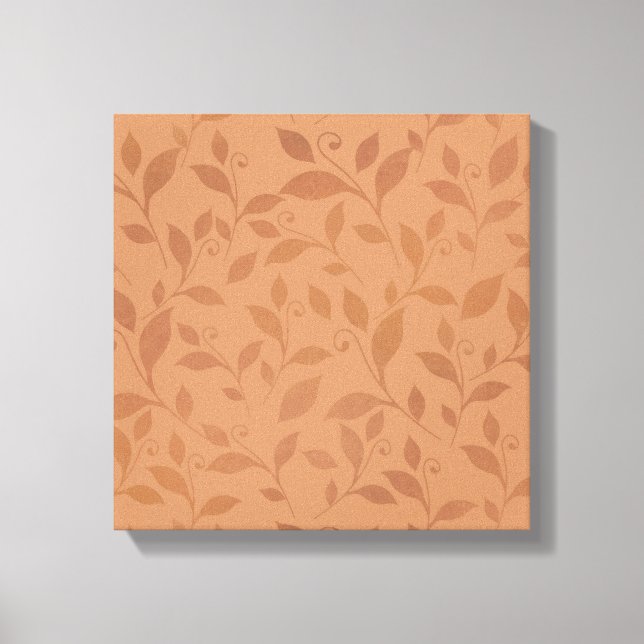 Toile Élégant Brown Abstrait Feuilles d'automne Motif (Recto)