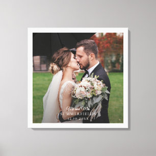 Toile Élégant couple marié récemment Mariage photo Monog