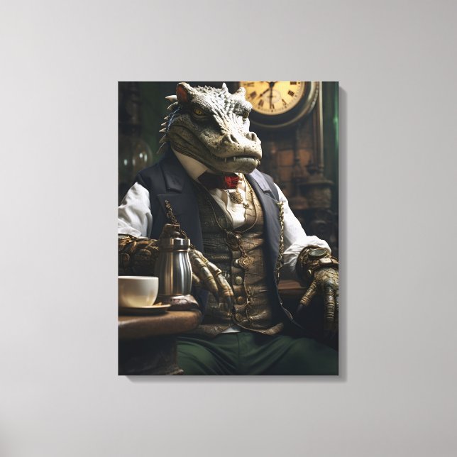 Toile Élégant Crocodile de Steampunk Crocodile Fabricant (Recto)