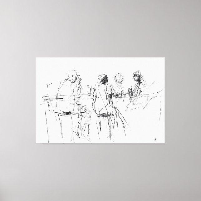 Toile Elégant croquis minimal à barres - Premium (Recto)