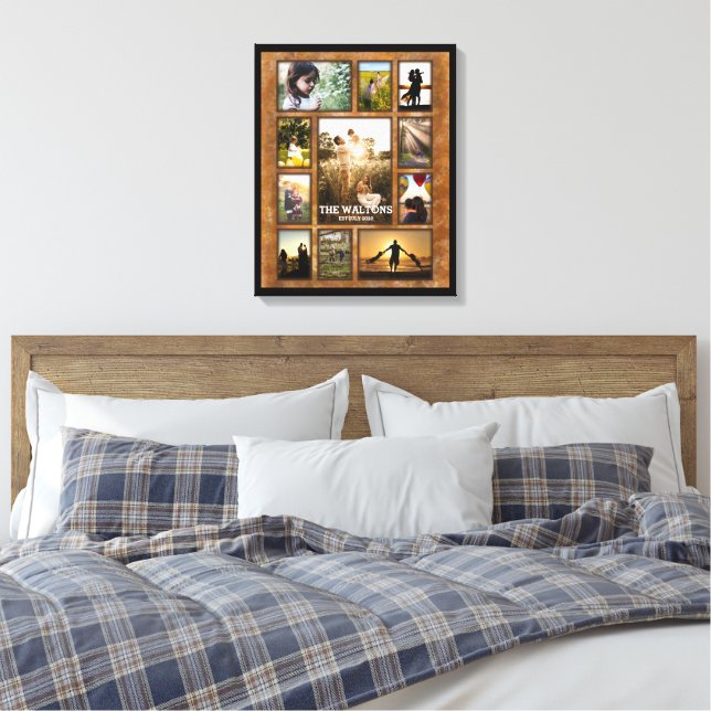 Toile Elégant Faux Bronze Black Frame Famille Collage (Insitu(Chambre))