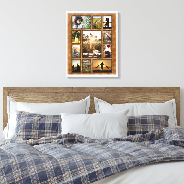 Toile Elégant Faux Bronze Blanc Frame Famille Collage (Insitu(Chambre))