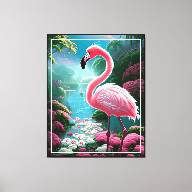 Toile Élégant Flamant rose tropical-70852 (Recto)