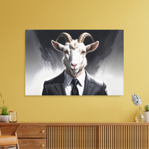 Toile Élégant gentleman chèvre dans une scène de portrai